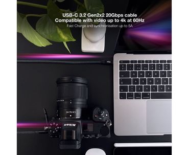 CABLE TYPE-C A TYPE-C USB 3.2 GRIS/NEGRO 1M NANOCABLE